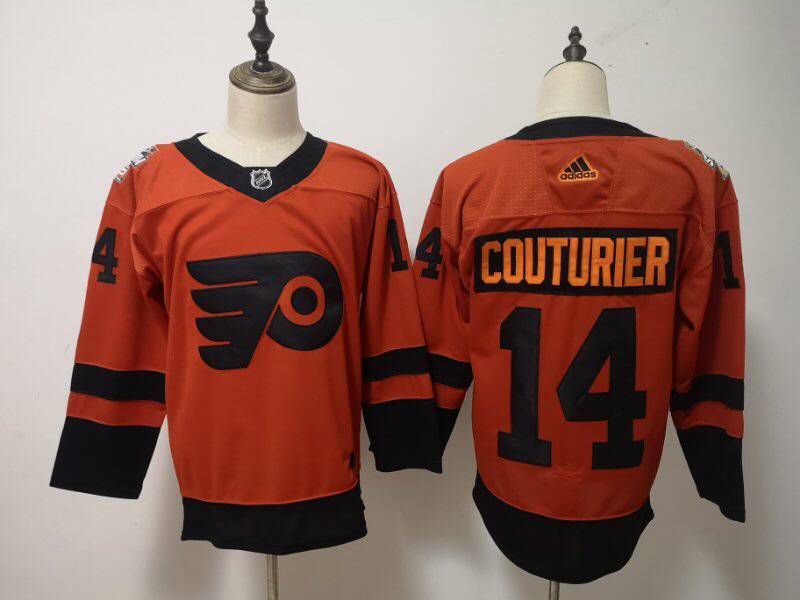 Men Philadelphia Flyers #14 Couturier Orange Adidas Third Edition Adult NHL Jersey->philadelphia flyers->NHL Jersey